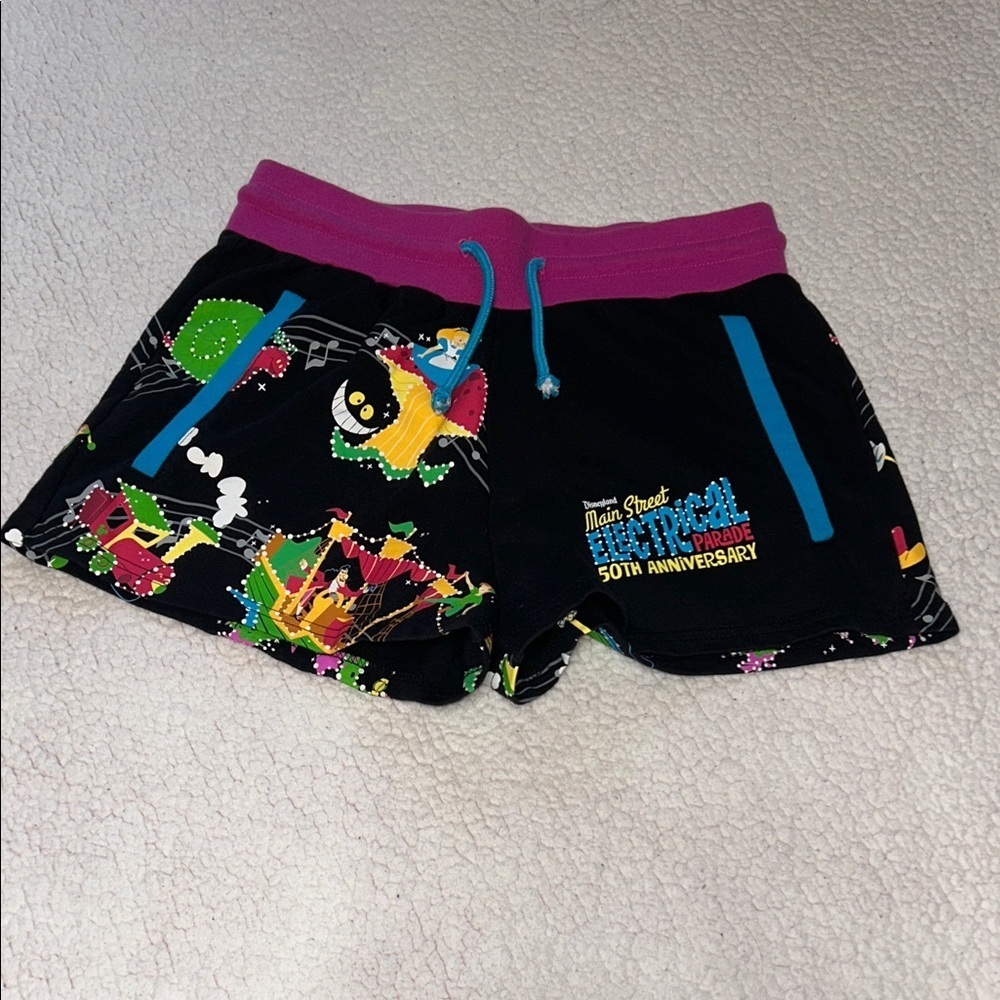 Disney Black Shorts with Pink and Blue Highlights